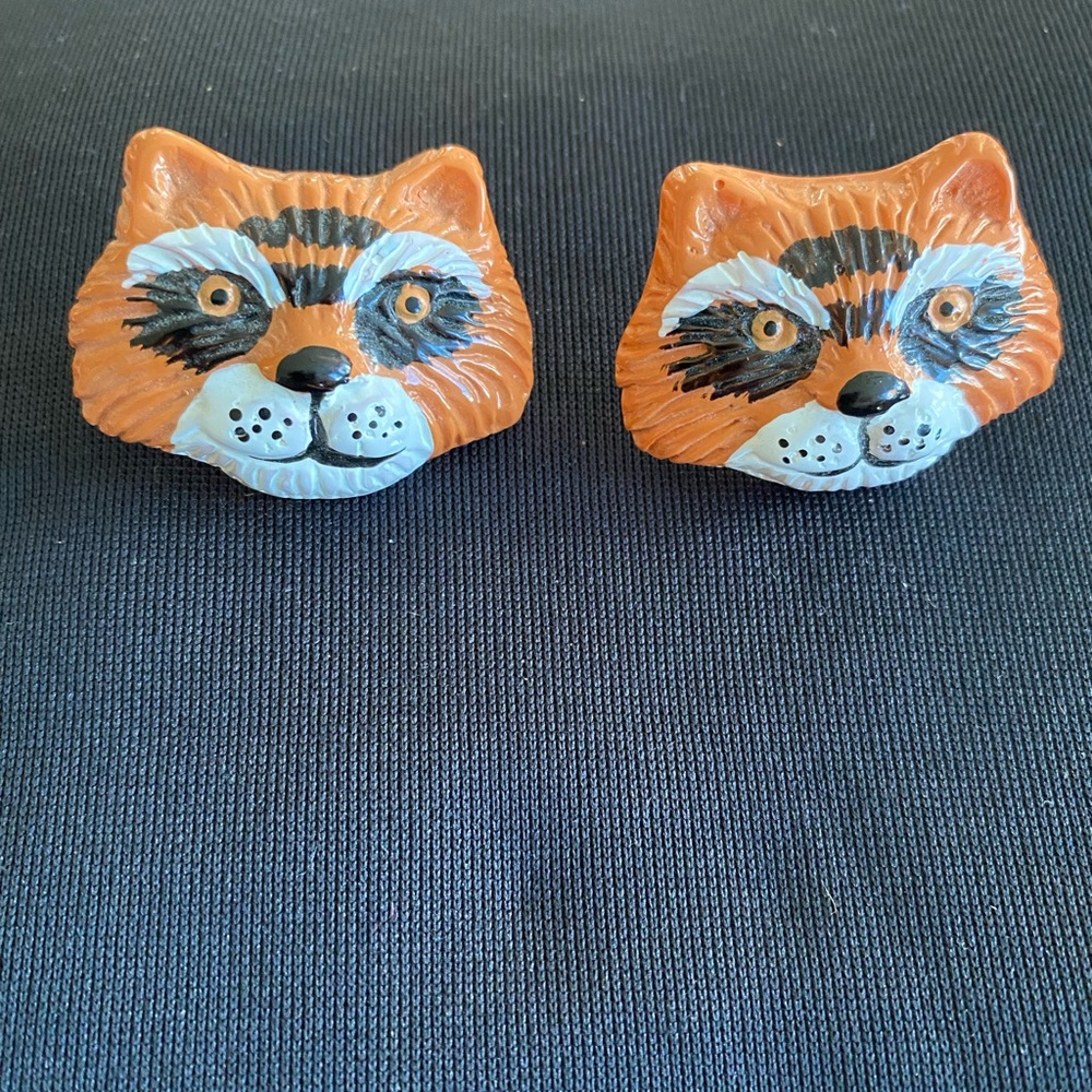 Vintage 80’s raccoon fashion Earrings